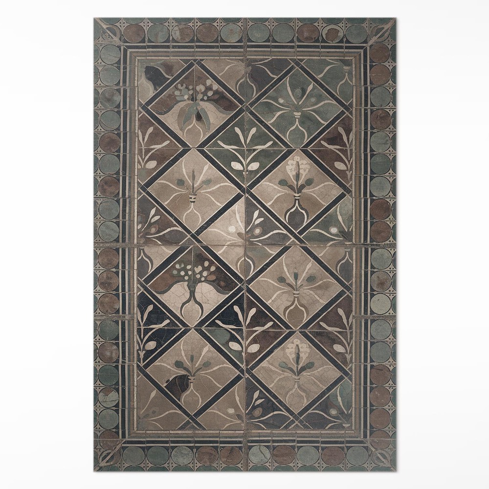 Dywan winylowy Elegancka geometria na kaflach vintage