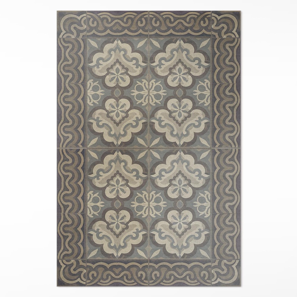 Dywan winylowy Rustykalna geometria na kafelkach vintage