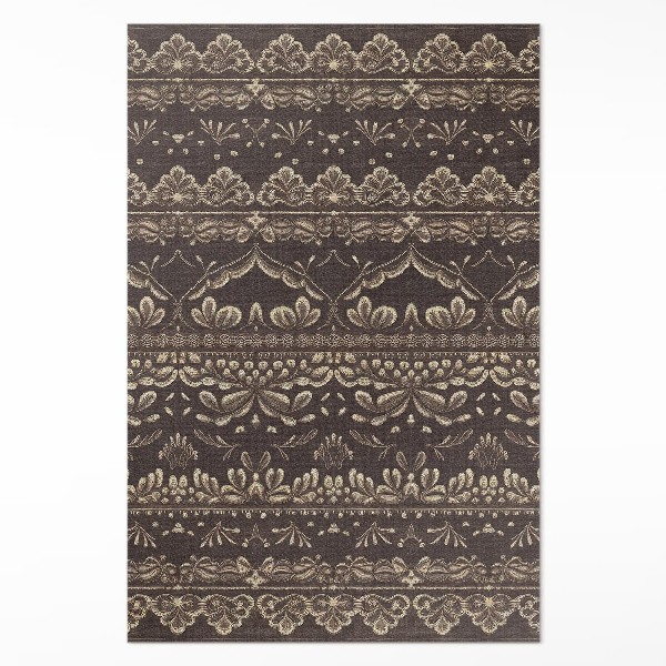 Dywan winylowy Ziemiste tonacje z botanicznymi wzorami