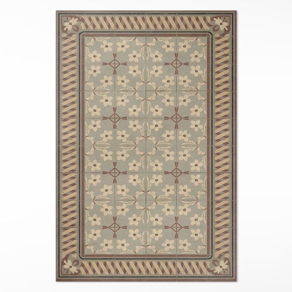 Dywan winylowy Kwiaty i płatki w mozaikach retro stylu