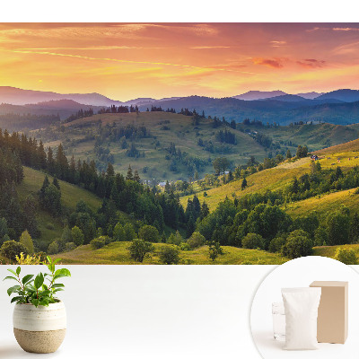 Fototapeta z nadrukiem na flizelinie Malownicze wzgórza górskiego pejzażu