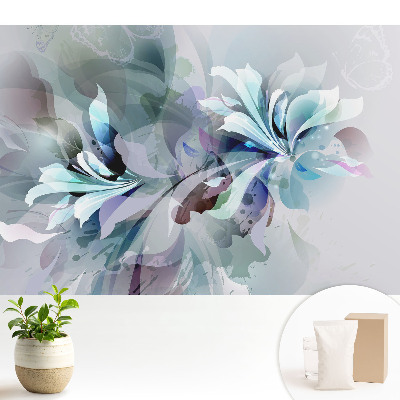 Fototapeta flizelinowa do salonu Eteryczne kwiaty i abstrakcja