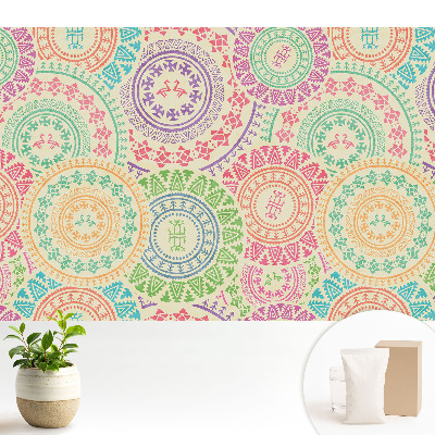 Fototapeta na wymiar do sypialni Mandale w stylu boho pastelowe kolory