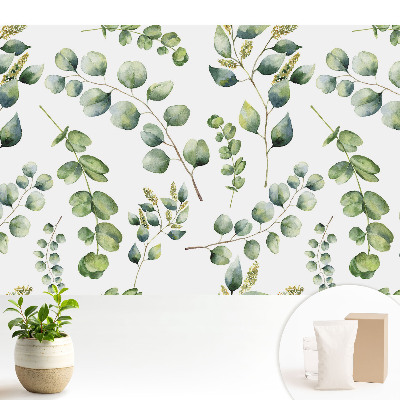 Fototapeta z nadrukiem na flizelinie Akwarelowe liście roślin powtarzalny wzór