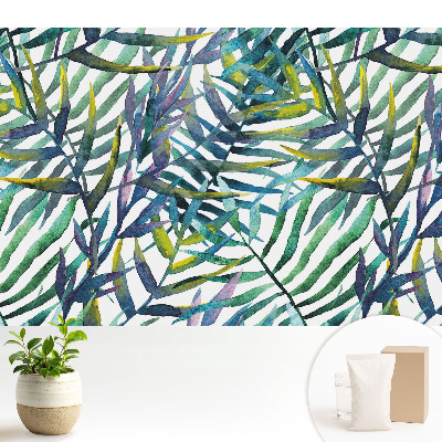 Fototapeta z nadrukiem na flizelinie Tropikalne liście akwarelowe wzór powtarzalny