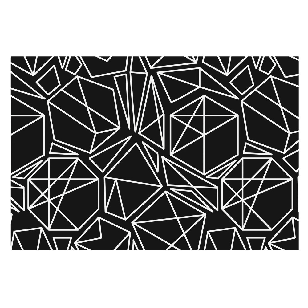 Fototapeta z nadrukiem na flizelinie Geometryczne figury na czarnym tle