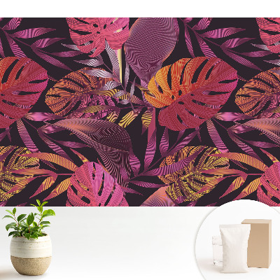 Nowoczesna fototapeta na wymiar Egzotyczne liście dynamiczny wzór energia