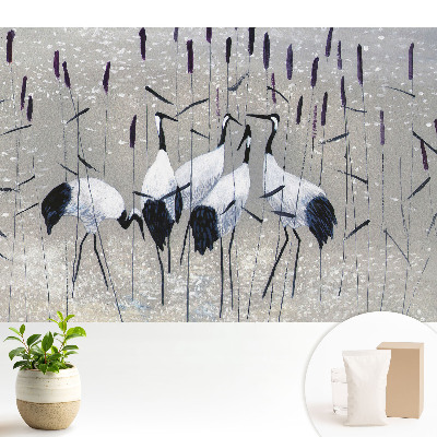 Fototapeta na wymiar do sypialni Eleganckie żurawie wśród traw