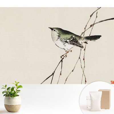 Fototapeta na wymiar do sypialni Ptak na gałęzi minimalizm harmonia.