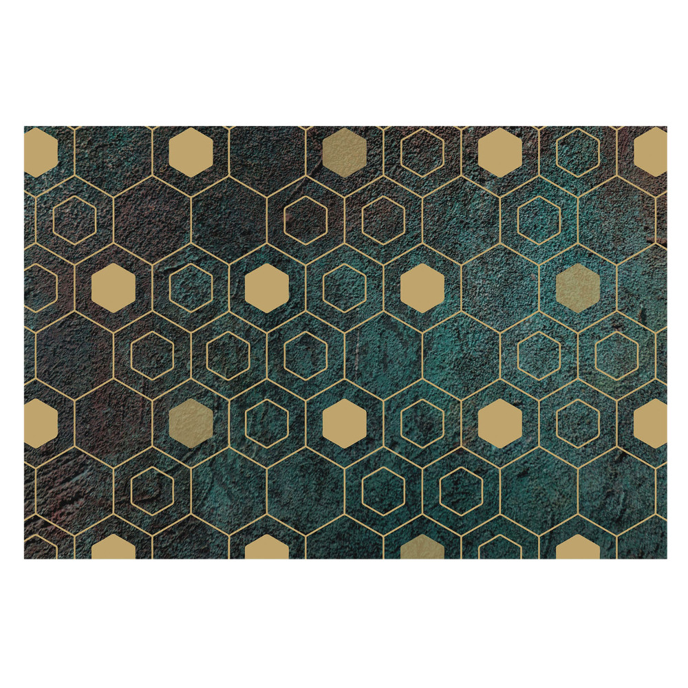 Nowoczesna fototapeta na wymiar Geometryczne heksagony na ciemnym tle