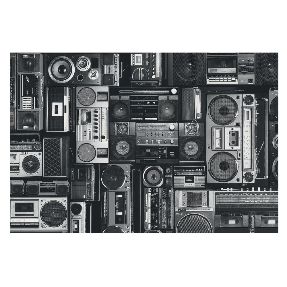 Fototapeta na wymiar do sypialni Stylowy wzór retro z radioodbiornikami
