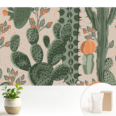 Tapeta fotograficzna flizelinowa Rośliny kaktusy nowoczesny wzór