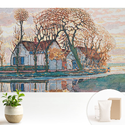 Nowoczesna fototapeta na wymiar Wiejska spokojna sceneria lustrzane odbicie