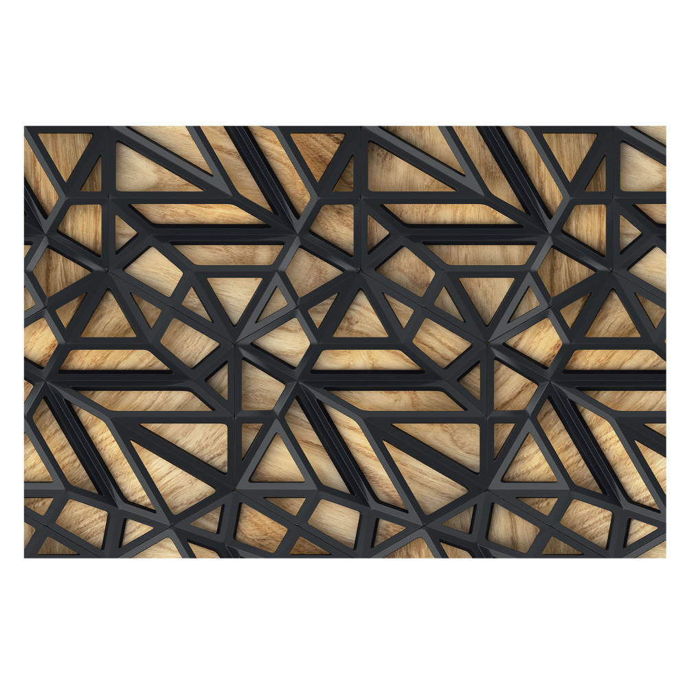 Nowoczesna fototapeta na wymiar Geometryczne trójkąty drewno harmonia