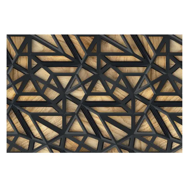 Nowoczesna fototapeta na wymiar Geometryczne trójkąty drewno harmonia