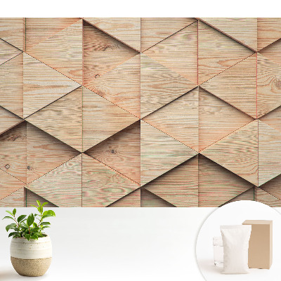 Fototapeta na wymiar do sypialni Drewniane geometryczne panele nowoczesny styl