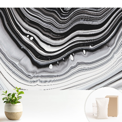 Fototapeta z nadrukiem na flizelinie Abstrakcyjne fale czerni i bieli