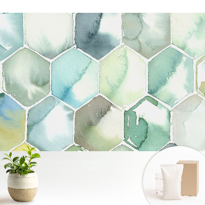 Tapeta fotograficzna flizelinowa Sześciokątna akwarela harmonia