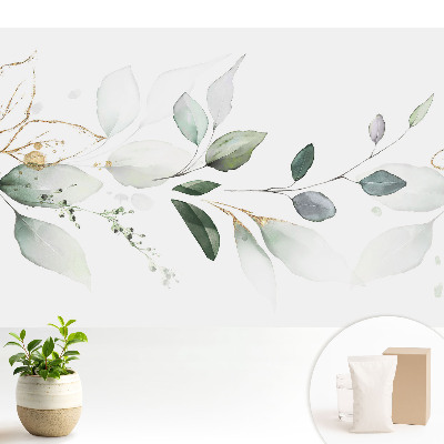Tapeta fotograficzna flizelinowa Delikatne kompozycje liści w akwareli