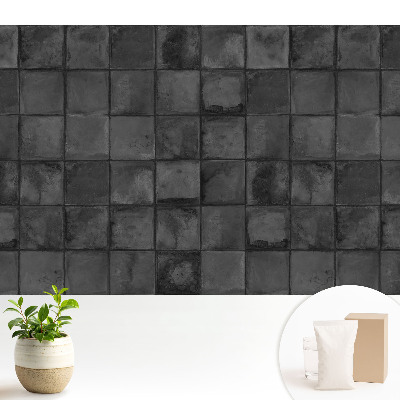 Fototapeta z nadrukiem na flizelinie Szare prostokątne kafelki wzór geometryczny