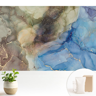 Fototapeta na wymiar do sypialni Abstrakcyjna paleta niebieskich i zielonych kształtów