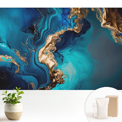 Fototapeta na wymiar do sypialni Abstrakcyjne połączenie niebieskiego i żółtego