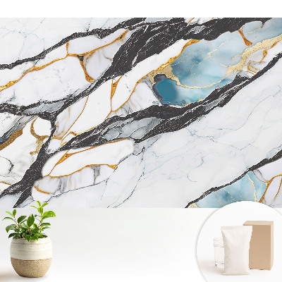 Fototapeta na wymiar do sypialni Marmur z czernią i błękitem