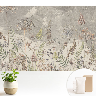 Fototapeta na wymiar do sypialni Rustykalne kwiaty na szarym tle