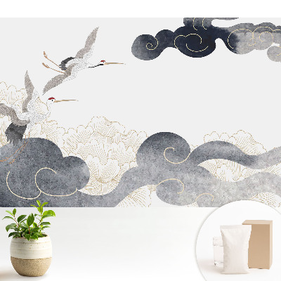 Tapeta fotograficzna flizelinowa Żurawie i chmury w stylu klasycznym