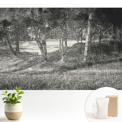 Fototapeta na wymiar do sypialni Pejzaż drzewo rzeka spokój harmonia