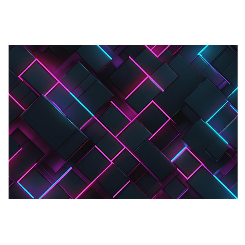 Fototapeta do salonu Geometryczne kształty z neonowym podświetleniem