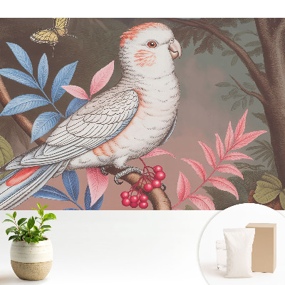 Tapeta fotograficzna flizelinowa Papuga wśród liści