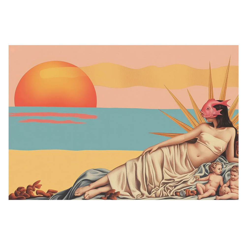 Fototapeta Renesansowy surrealizm pastelowy zachód