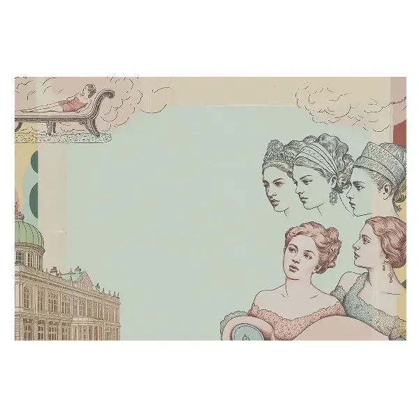 Fototapeta flizelinowa do salonu Stylowy kolaż historyczny pastelowy