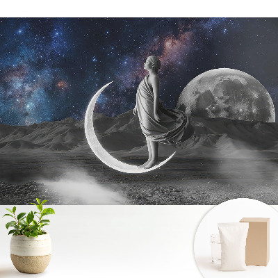 Fototapeta Kosmiczna elegancja mistyczna kobieta księżyc