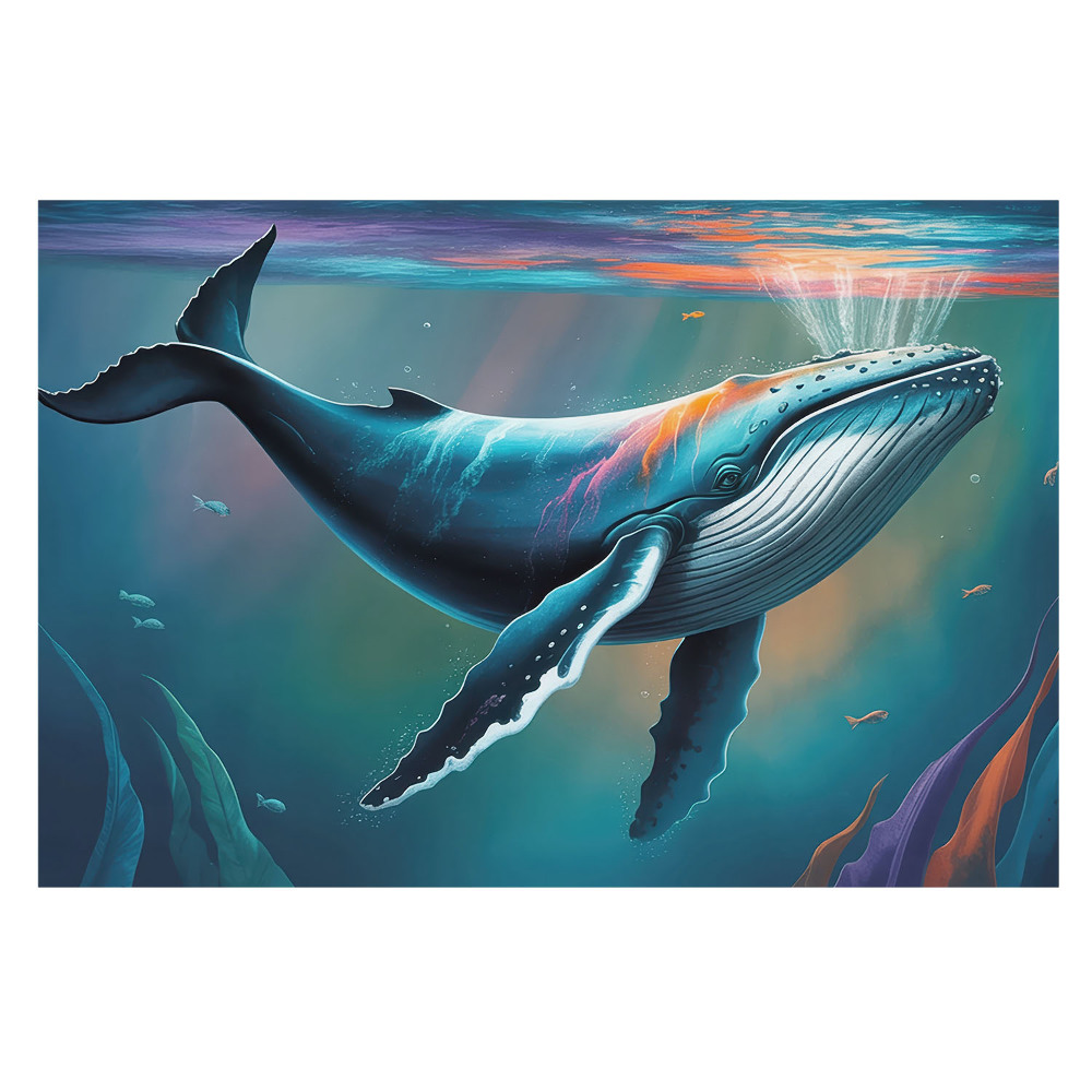 Fototapeta na wymiar do sypialni Wieloryb w kolorach oceanu