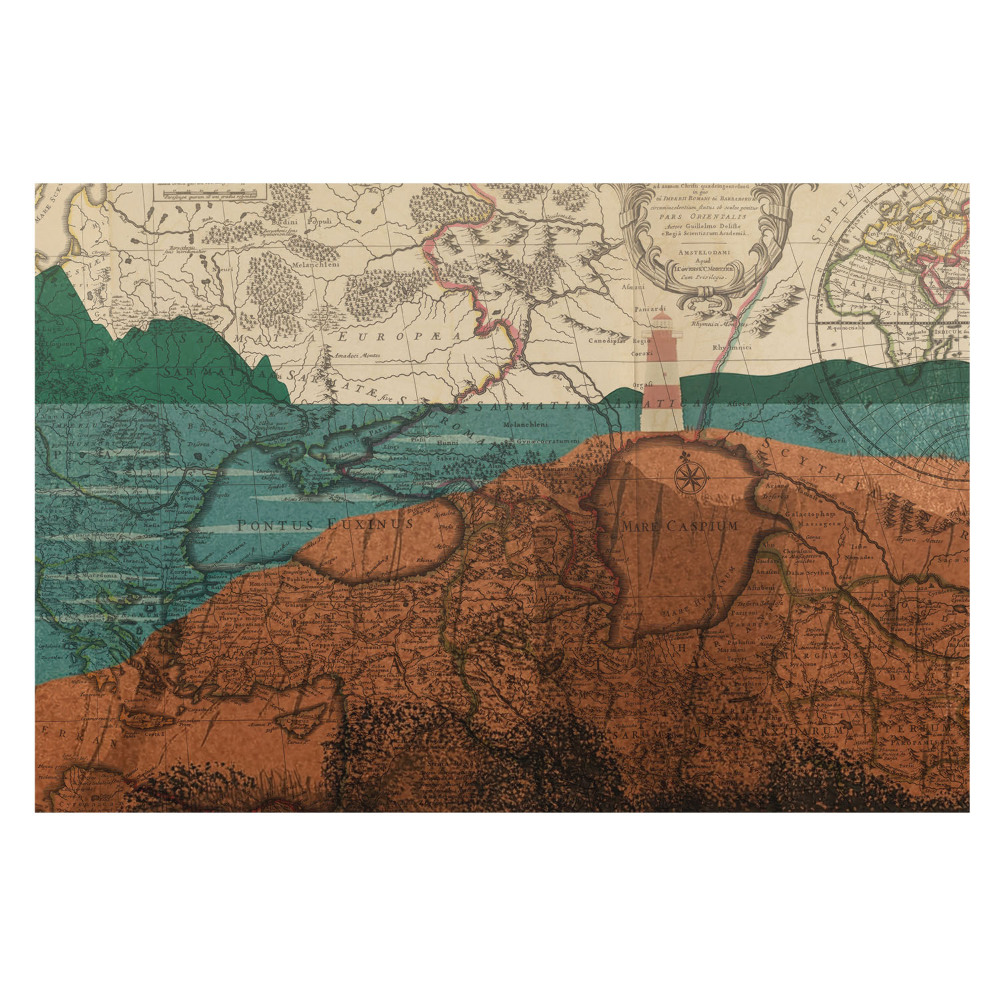 Fototapeta z nadrukiem na flizelinie Stara mapa z barwami