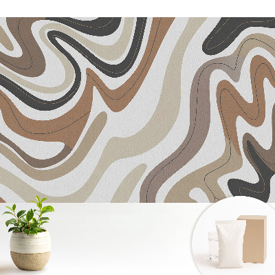 Fototapeta flizelinowa do salonu Abstrakcyjne linie w odcieniu ziemi