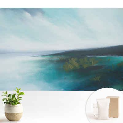 Fototapeta na wymiar do sypialni Abstrakcyjny błękitny pejzaż