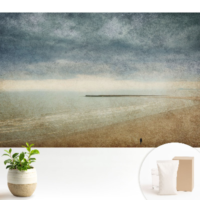 Fototapeta z nadrukiem na flizelinie Wybrzeże o zachodzie styl retro nastrojowy