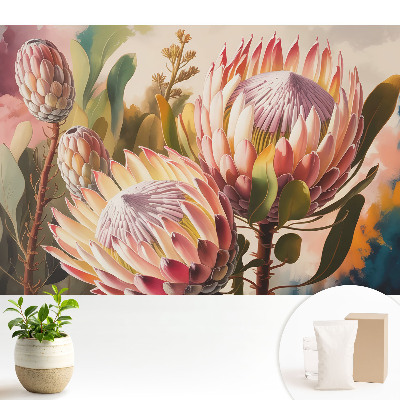 Fototapeta do salonu Kwiaty protei pastelowe kolory elegancja