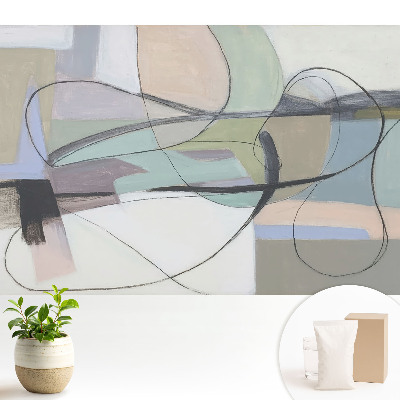 Fototapeta z nadrukiem na flizelinie Abstrakcyjne pastele i zawiłe linie