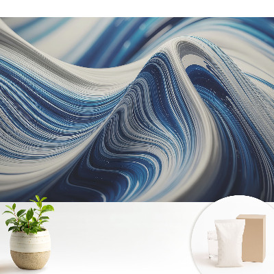 Nowoczesna fototapeta na wymiar Niebieskie fale abstrakcja