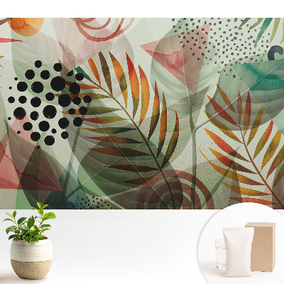 Fototapeta z nadrukiem na flizelinie Liście abstrakcyjne geometryczne wzory.