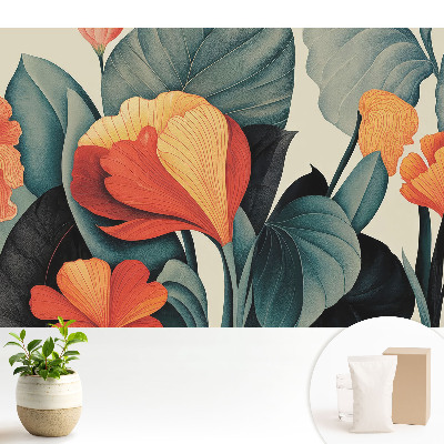 Nowoczesna fototapeta na wymiar Egzotyczne kwiaty harmonijny wzór