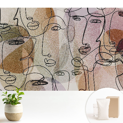 Tapeta fotograficzna flizelinowa Abstrakcyjne twarze nowoczesny styl