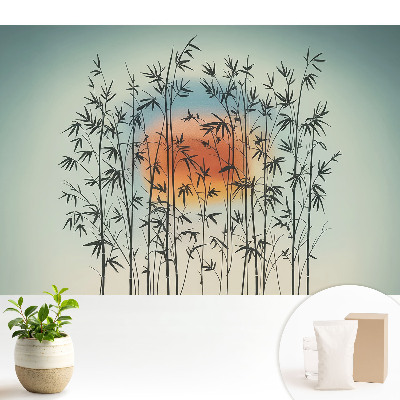 Fototapeta do salonu Bambusowe pędy harmonijny zachód