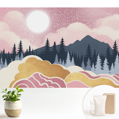 Fototapeta na wymiar do sypialni Zachód słońca nad górami