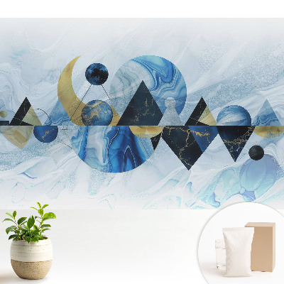 Fototapeta z nadrukiem na flizelinie Geometryczne formy w odcieniach niebieskiego