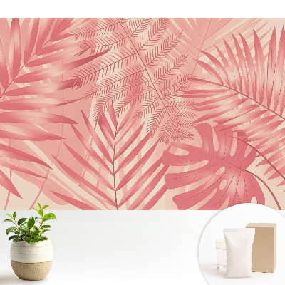 Fototapeta na wymiar do sypialni Egzotyczne liście różowe harmonie